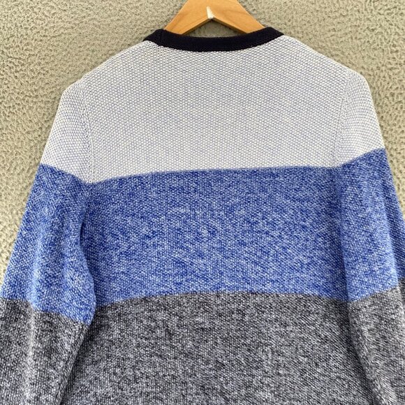 Talbots Sweater Womens Extra Large Blue Colorblock Chunky Knit Open Cardigan - Picture 4 of 9